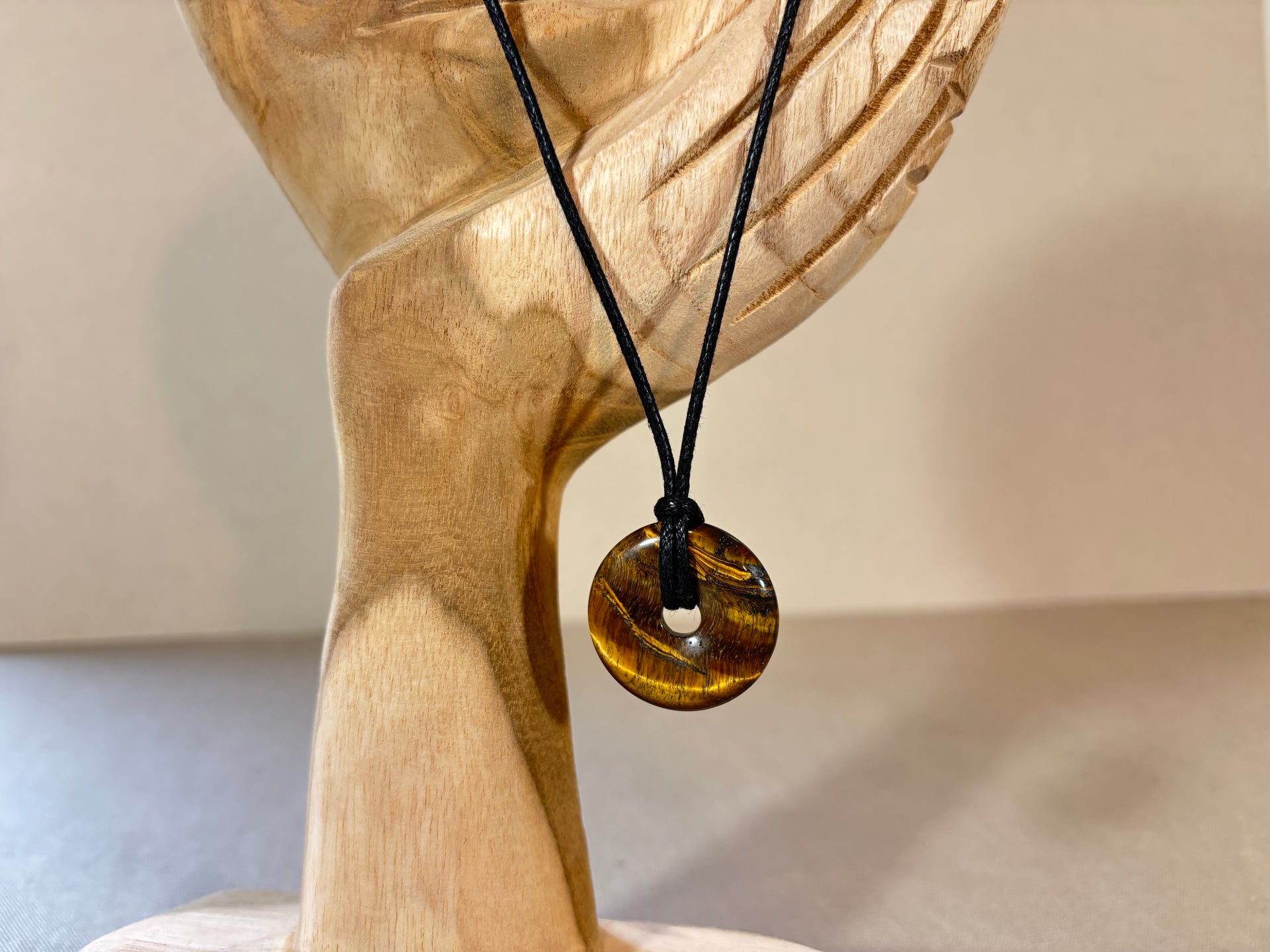 Donut Pendant in Tiger's Eye