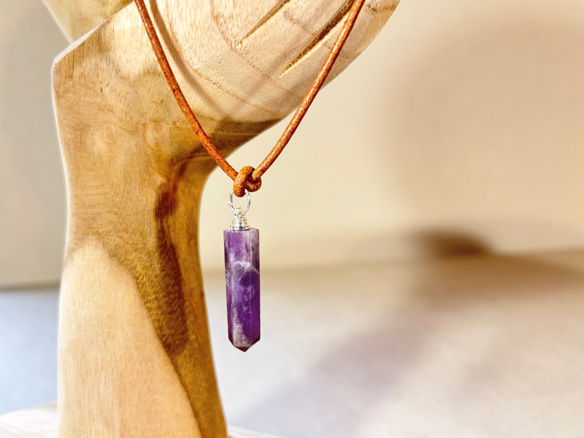 Point Pendant in Amethyst