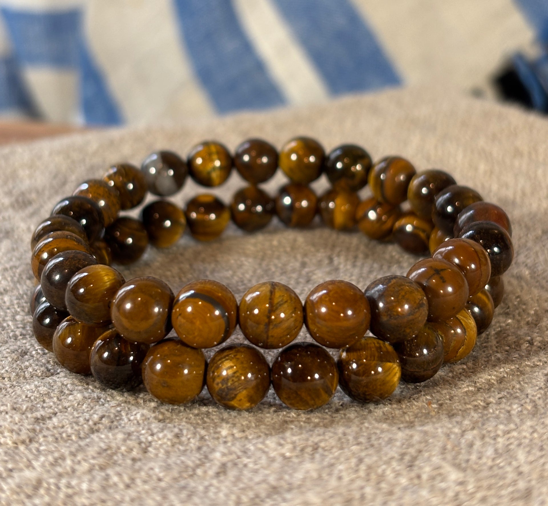 Tiger's Eye Round Bead Bracelet