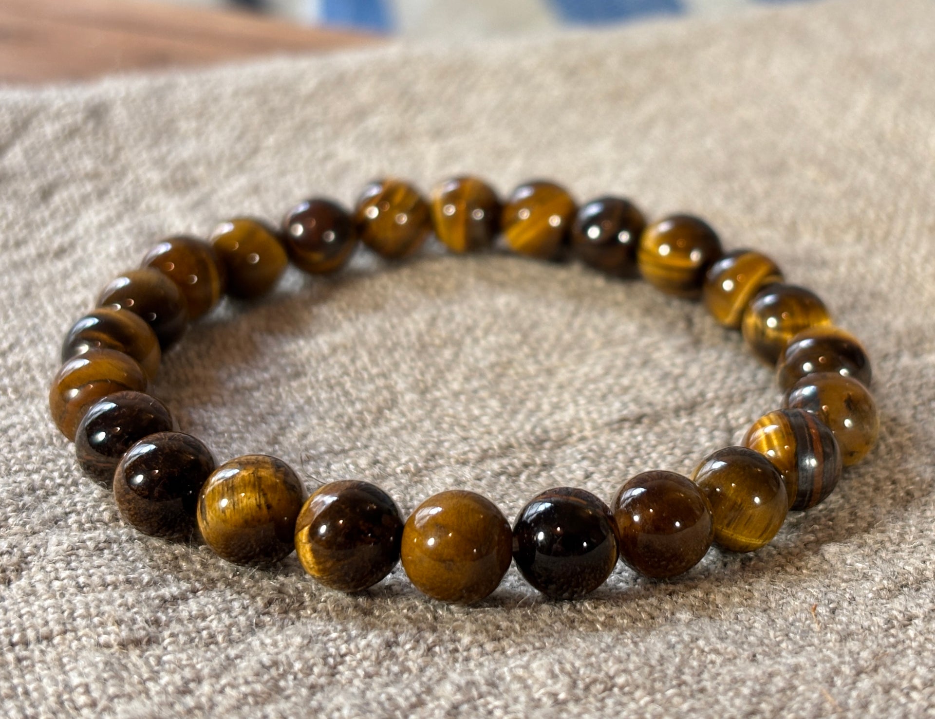 Tiger's Eye Round Bead Bracelet