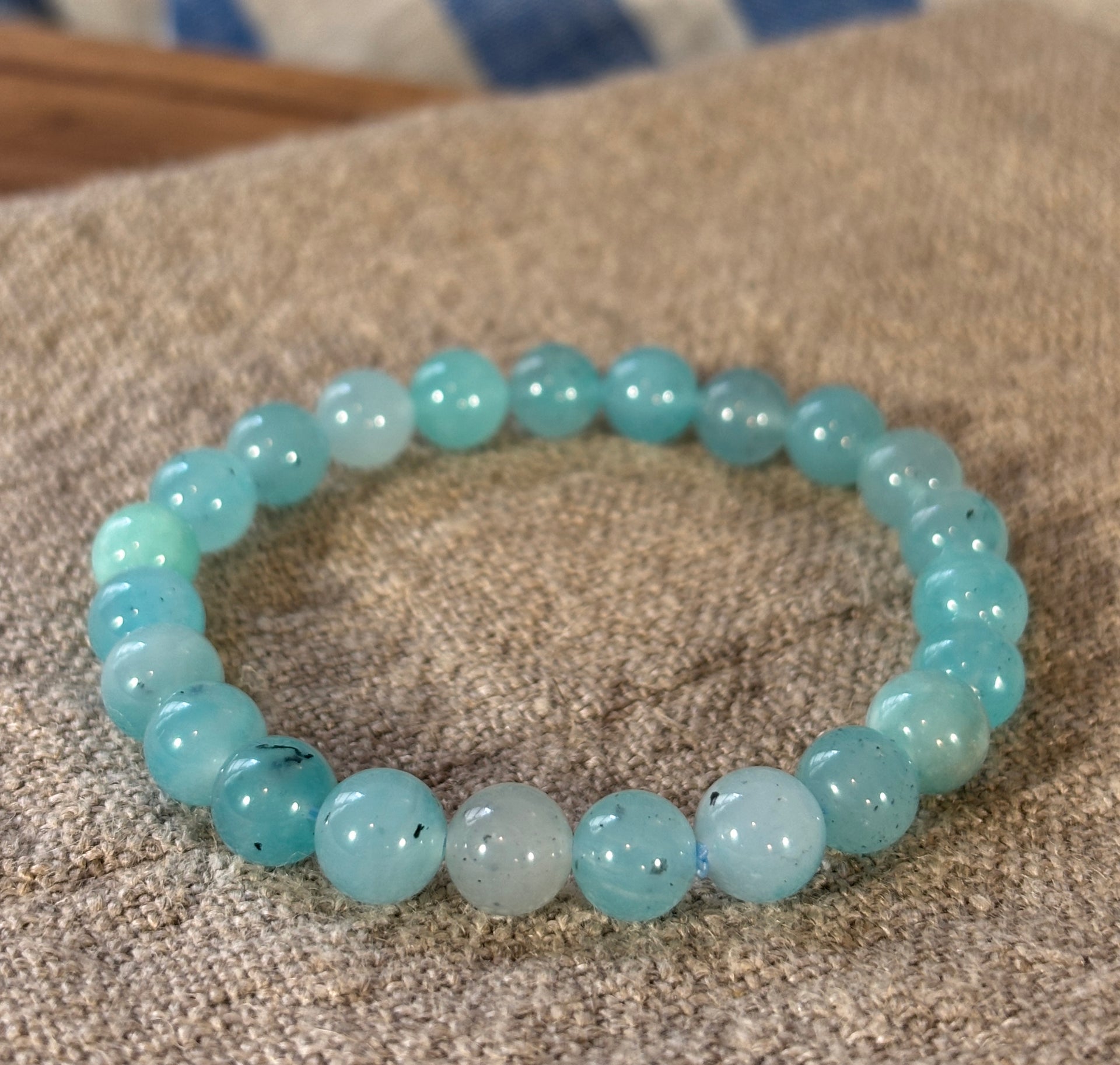 Amazonite Round Bead Bracelet