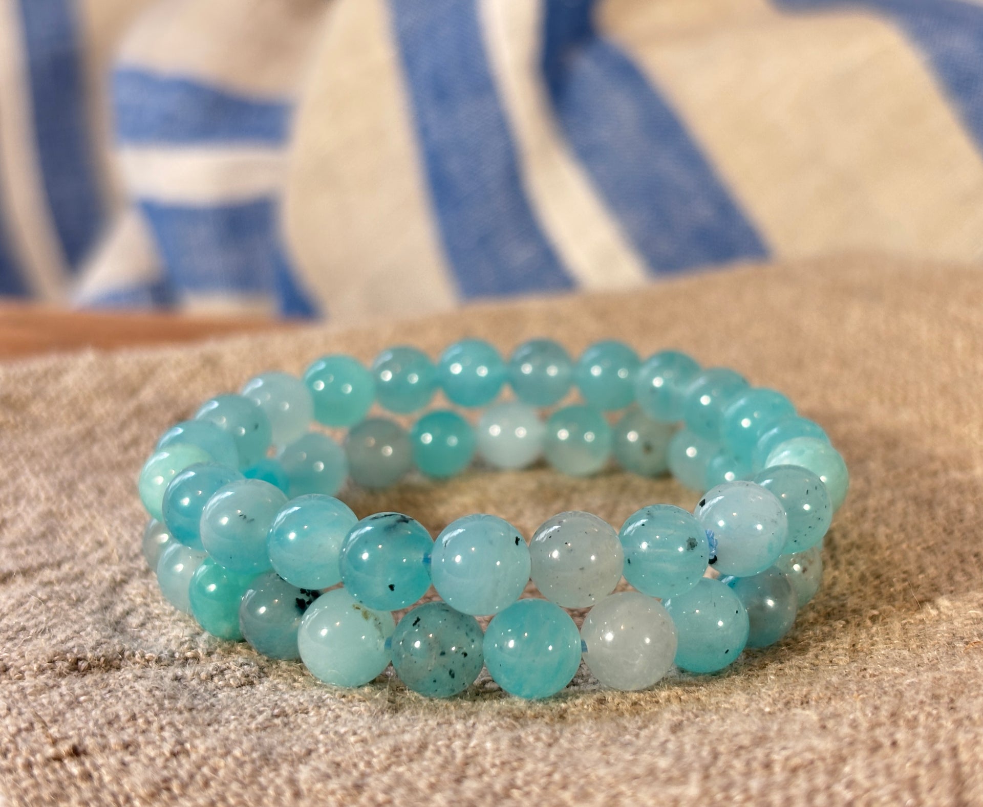 Amazonite Round Bead Bracelet