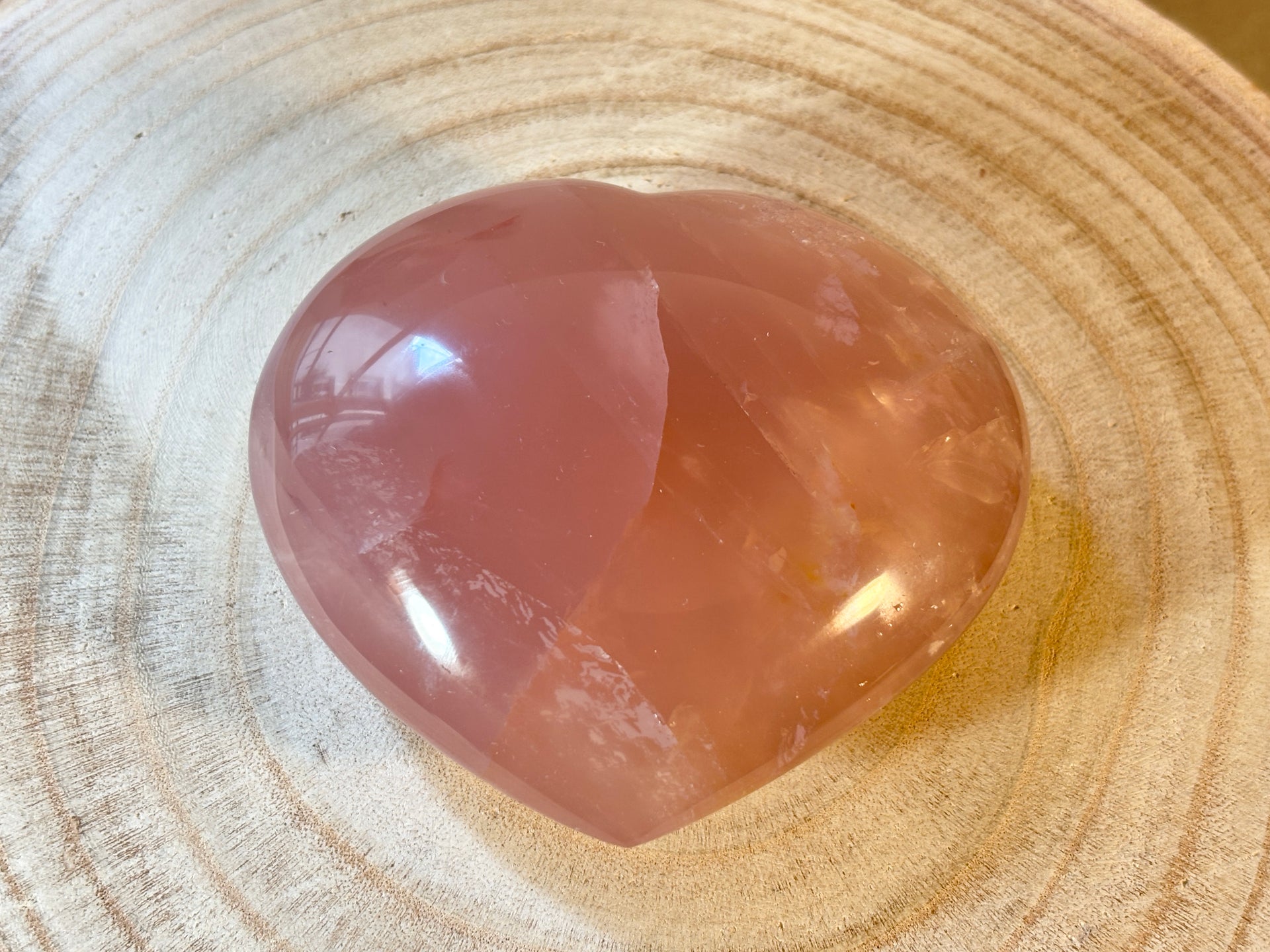 Large Rose Quartz Heart Stone Crystal