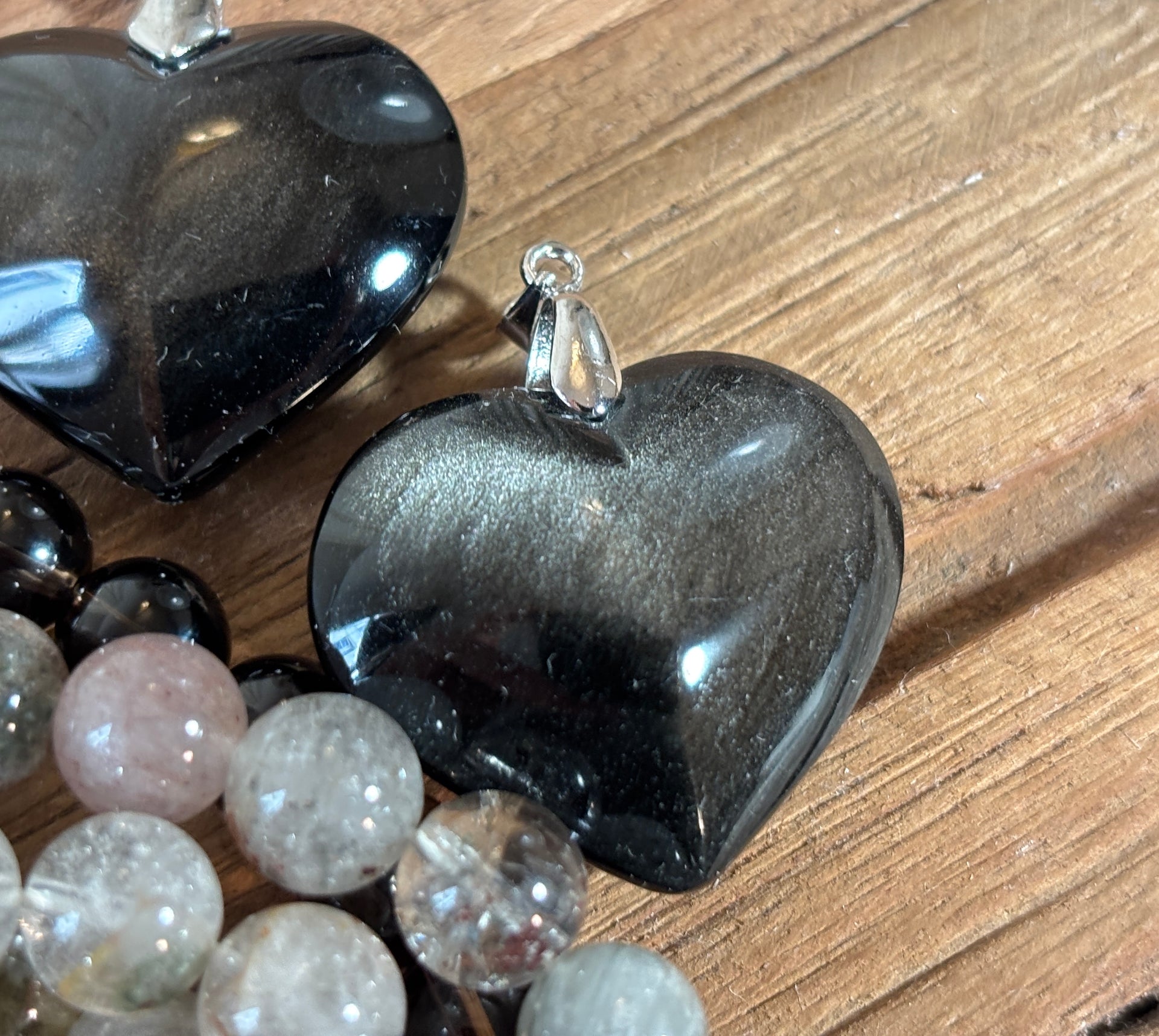 Heart Pendant in Gold Sheen Obsidian