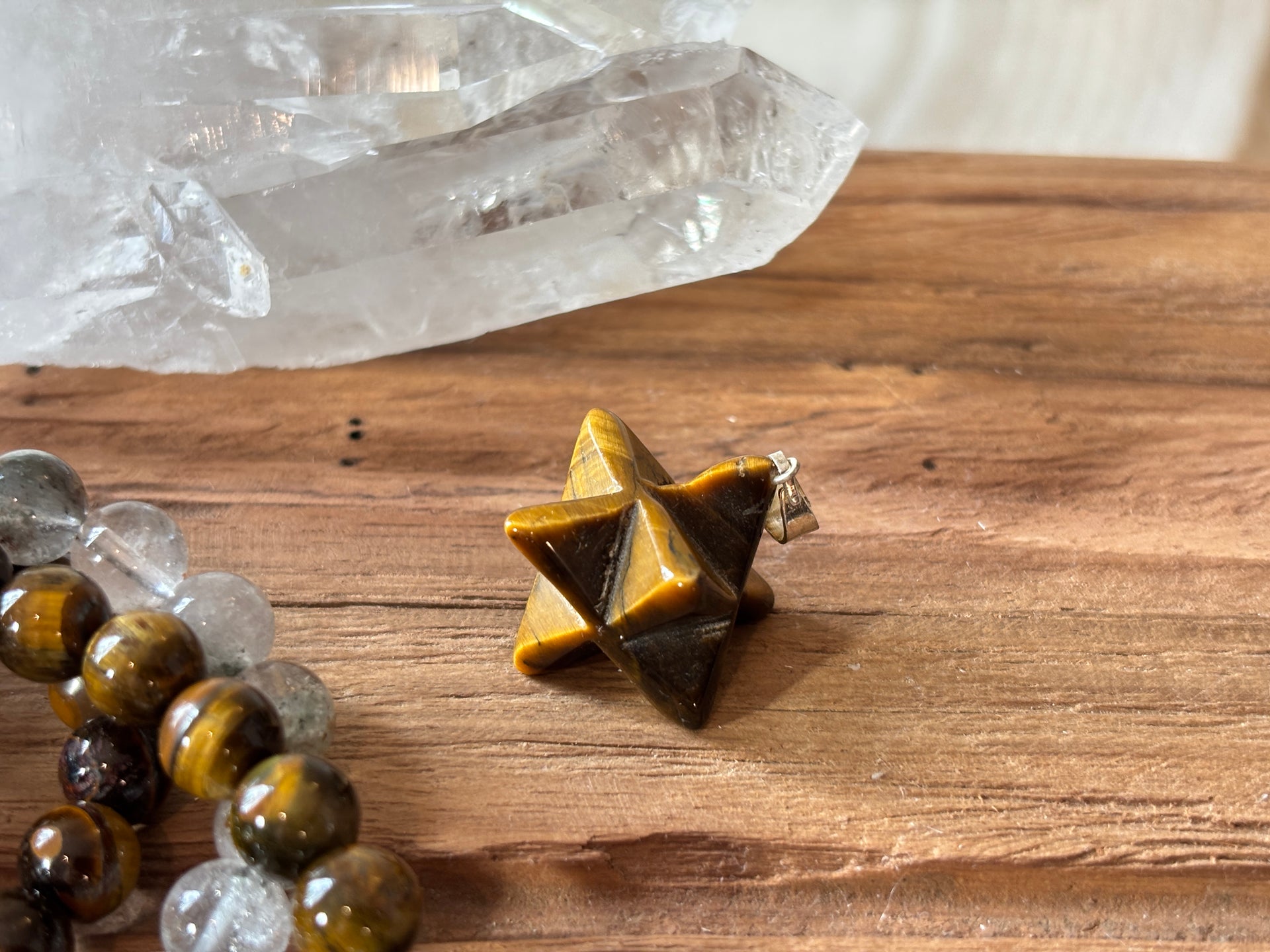 Merkaba Pendant in Tiger's Eye