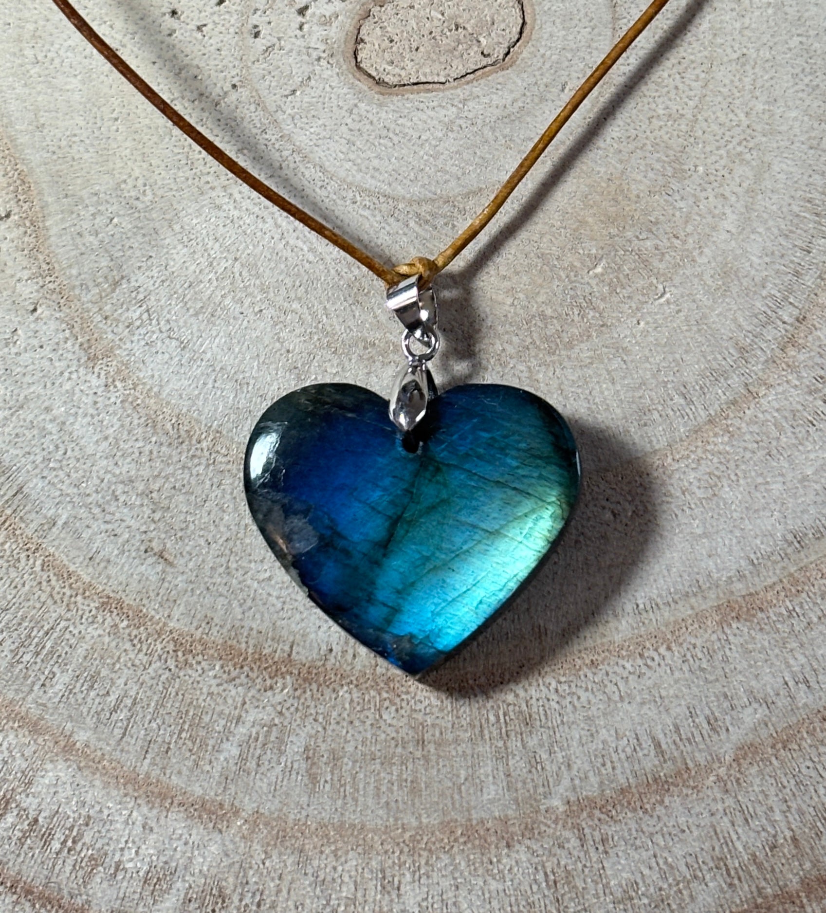 Heart Pendant in Labradorite - Blue Hues