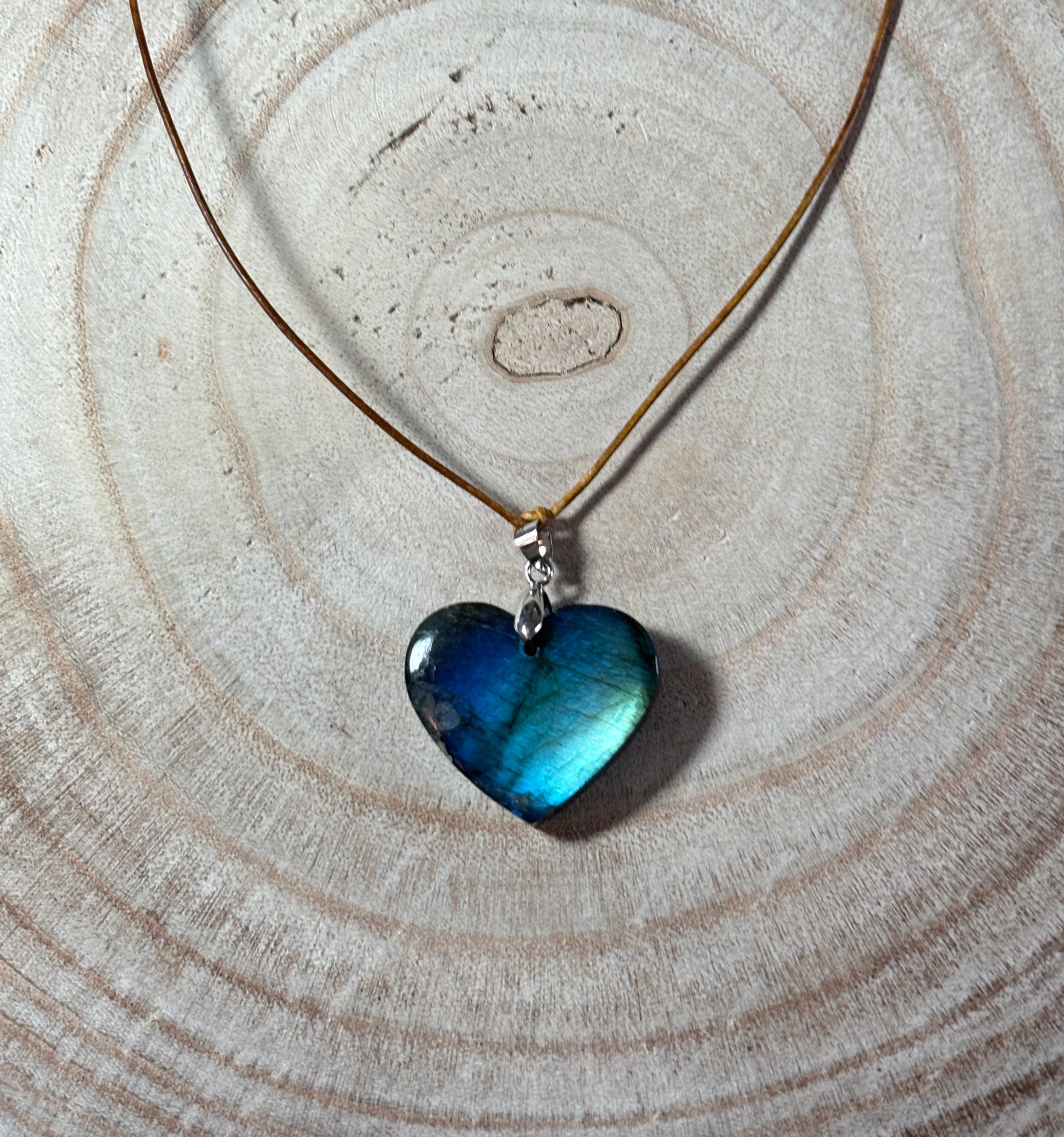 Heart Pendant in Labradorite - Blue Hues