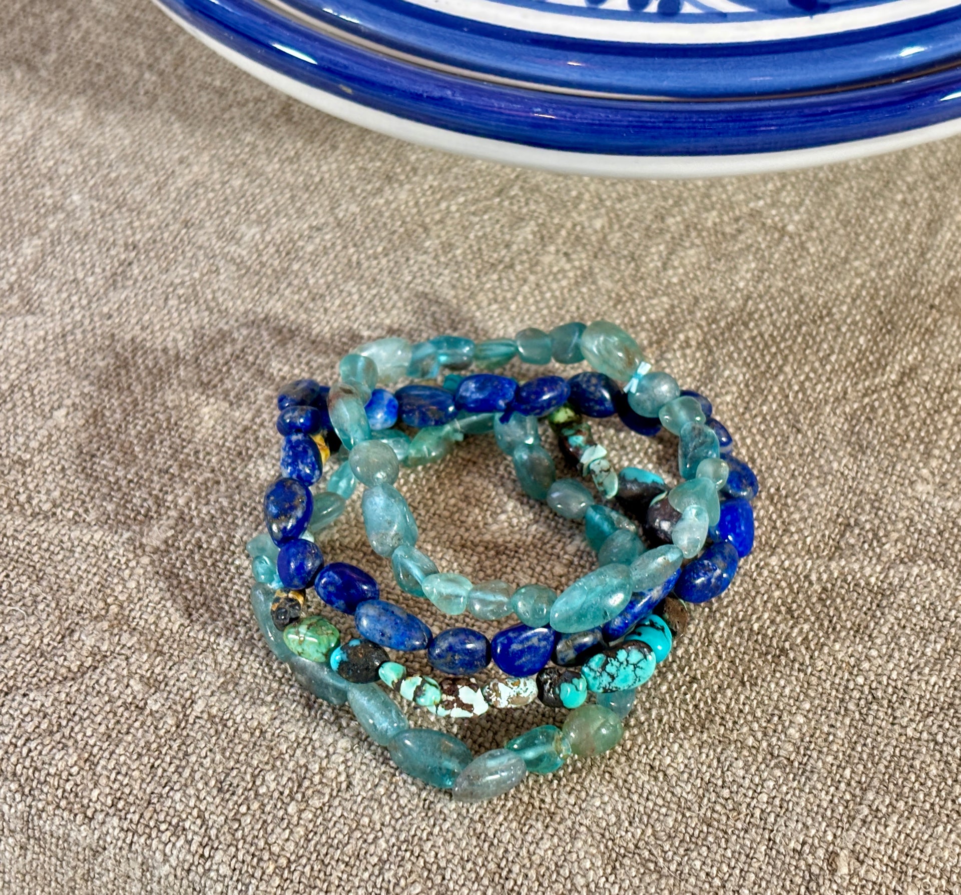 Tumbled Stone Bracelets - Blues