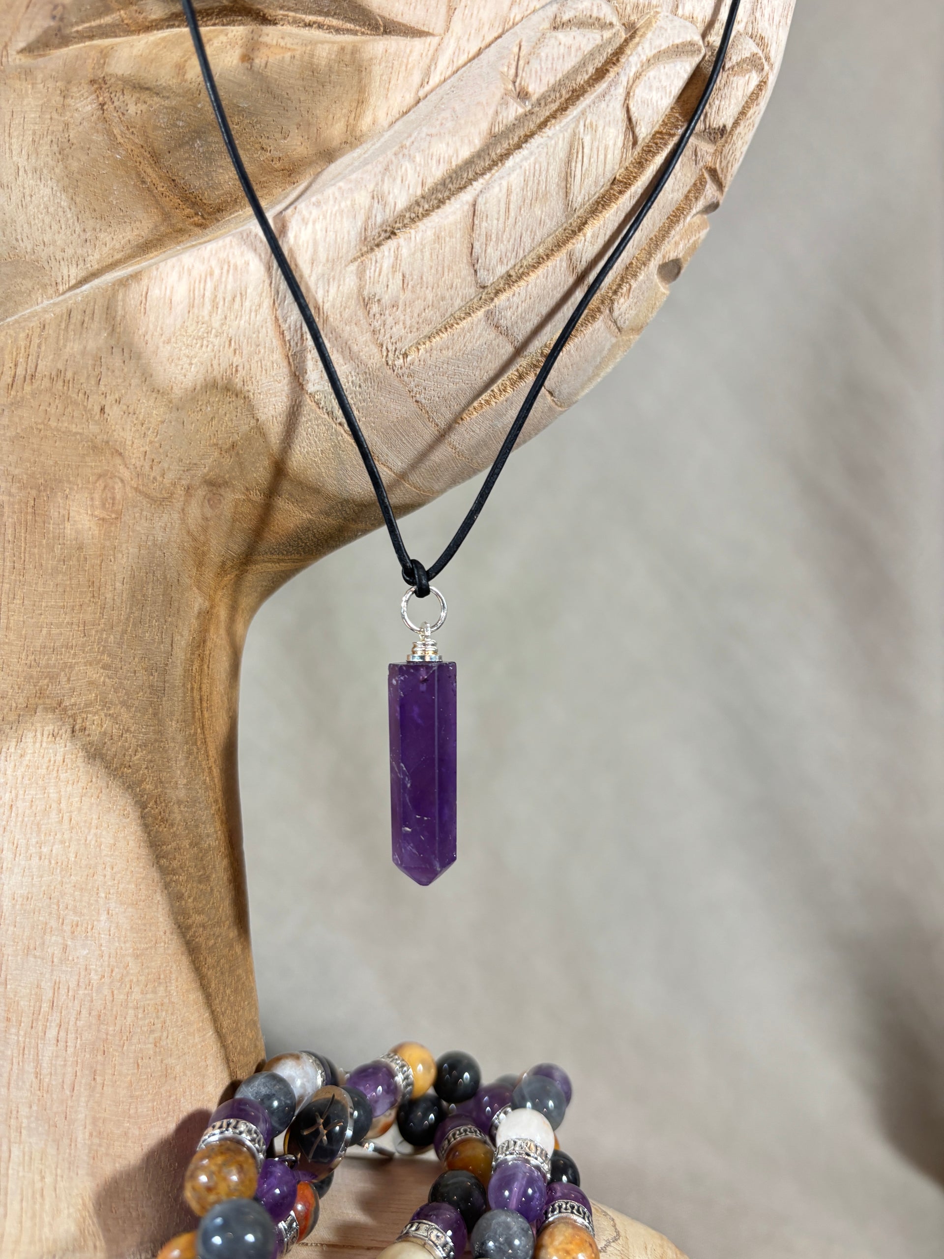 Point Pendant in Amethyst
